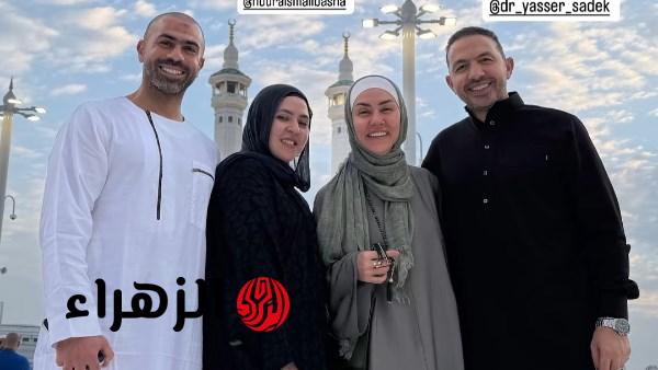 أحمد فتحي مدرب إنبي يؤدي مناسك العمرة مع عائلته بالصور