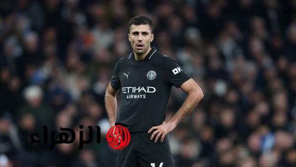 شرطة مانشستر تحقق مع رودري لاعب مانشستر سيتي بسبب طائرة مسيرة