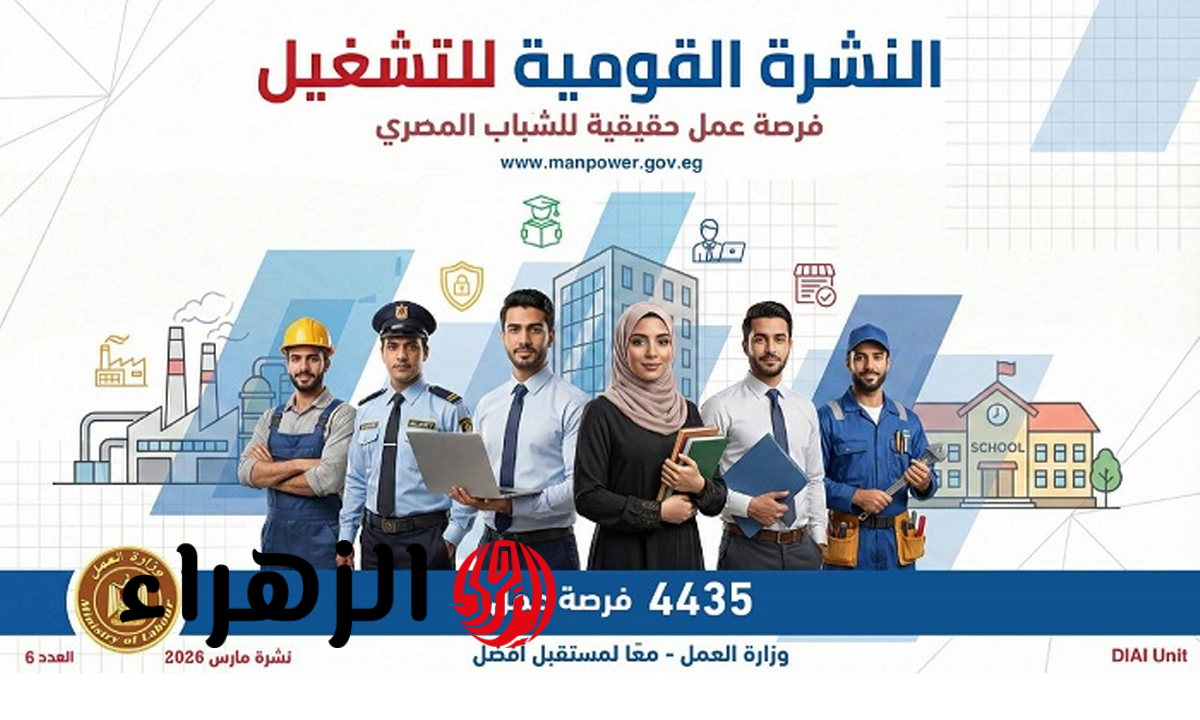 في القاهرة والمحافظات .. وزارة العمل تتيح 4435 فرصة عمل برواتب مجزية