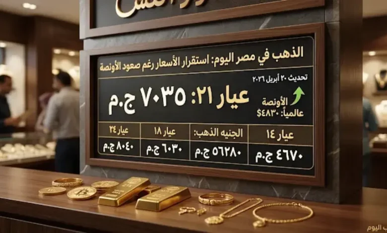 استقرار مفاجئ لأسعار الذهب اليوم وعيار 21 يسجل 7035 جنيهًا