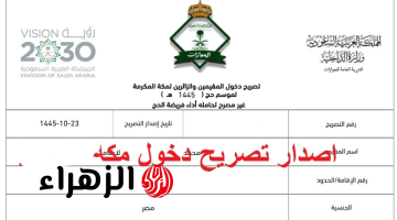 الجـوازات: بدء اصـدار تصـريح دخـول مكـة للمقيمين العامليـن داخل السعودية 1447 خلال موسم الحج عبـر أبشـر