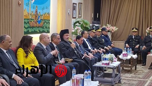 الأنبا توماس يستقبل محافظ الجيزة للتهنئة بعيد القيامة المجيد