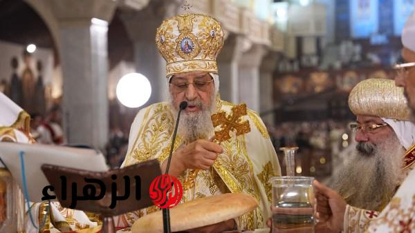 البابا تواضروس يشكر الرئيس السيسي ومؤسسات الدولة خلال قداس القيامة
