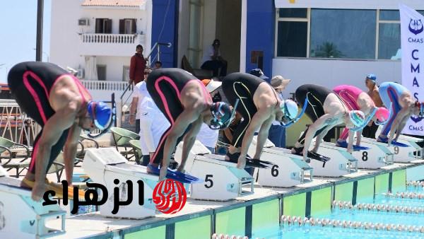 انطلاق منافسات اليوم الأول من بطولة العالم للسباحة بالزعانف للماسترز في شرم الشيخ