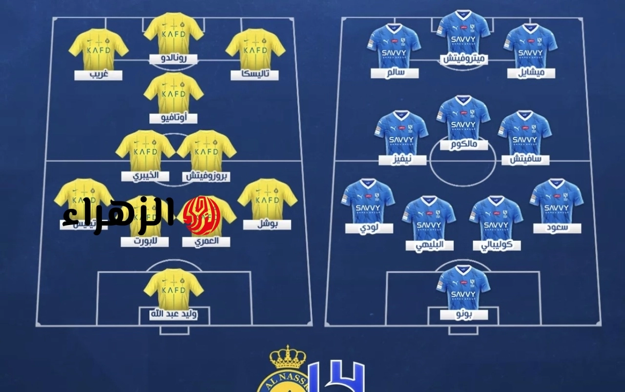بمساحة الـدون والدوسري.. Al-Nassr vs Al-Hilal تشكيلات الفرق نادي الهلال النصر المتـوقعه اليـوم في كلاسيـكو المملكة والقنـاة الناقلة علي ملعب الاول بـارك